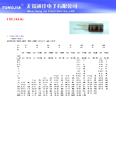 TJ [Tongjia] TJ [radial thru-hole] LK Series  . Electronic Components Datasheets Passive components capacitors TJ [Tongjia] TJ [radial thru-hole] LK Series.pdf