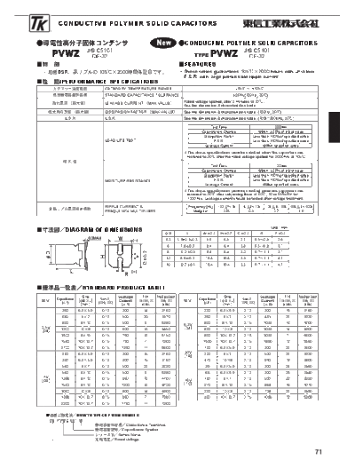 TK [Toshin Kogyo] TK [polymer smd] PVWZ series  . Electronic Components Datasheets Passive components capacitors TK [Toshin Kogyo] TK [polymer smd] PVWZ series.pdf