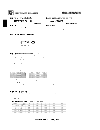 TK [Toshin Kogyo] TK [radial] UTWFZ Series  . Electronic Components Datasheets Passive components capacitors TK [Toshin Kogyo] TK [radial] UTWFZ Series.pdf