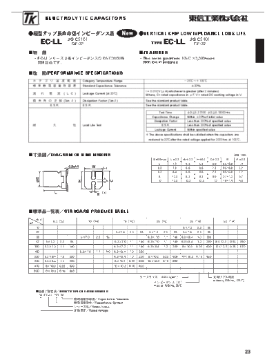 TK [Toshin Kogyo] TK [smd] LL Series  . Electronic Components Datasheets Passive components capacitors TK [Toshin Kogyo] TK [smd] LL Series.pdf