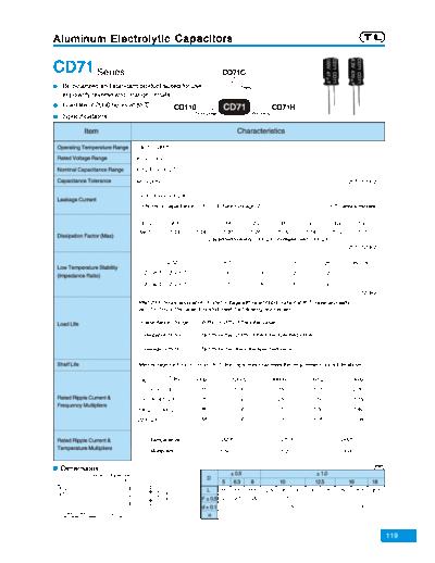 TL [Jiangxi Telexon] TL (2006)  [bi-polar radial] CD71 Series  . Electronic Components Datasheets Passive components capacitors TL [Jiangxi Telexon] TL (2006)  [bi-polar radial] CD71 Series.pdf