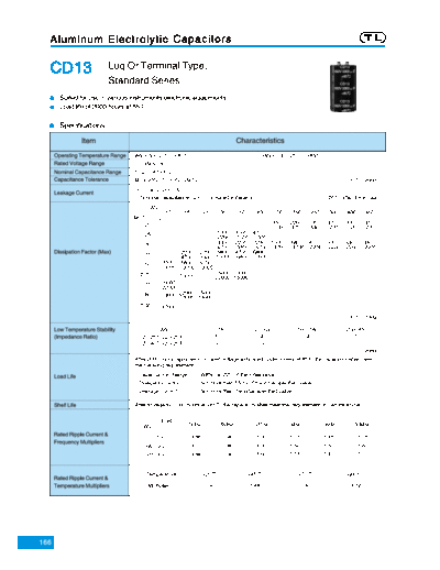 TL [Jiangxi Telexon] TL (2006)  [lug-terminal] CD13 Series  . Electronic Components Datasheets Passive components capacitors TL [Jiangxi Telexon] TL (2006)  [lug-terminal] CD13 Series.pdf