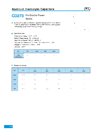 TL [Jiangxi Telexon] TL (2006)  [screw-terminal] CD273 Series  . Electronic Components Datasheets Passive components capacitors TL [Jiangxi Telexon] TL (2006)  [screw-terminal] CD273 Series.pdf