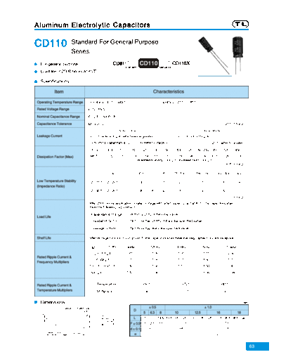 TL [Jiangxi Telexon] TL (2006)  [radial thru-hole] CD110 Series  . Electronic Components Datasheets Passive components capacitors TL [Jiangxi Telexon] TL (2006)  [radial thru-hole] CD110 Series.pdf