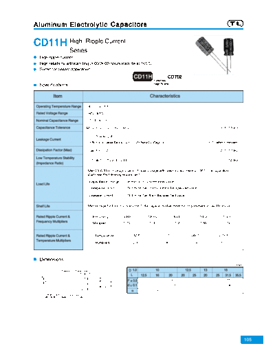 TL [Jiangxi Telexon] TL (2006)  [radial thru-hole] CD11H Series  . Electronic Components Datasheets Passive components capacitors TL [Jiangxi Telexon] TL (2006)  [radial thru-hole] CD11H Series.pdf