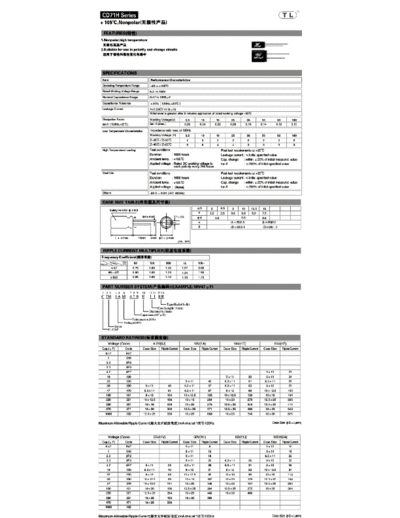 TL [Jiangxi Telexon] TL (2011)  [non-polar radial] CD71H Series  . Electronic Components Datasheets Passive components capacitors TL [Jiangxi Telexon] TL (2011)  [non-polar radial] CD71H Series.pdf