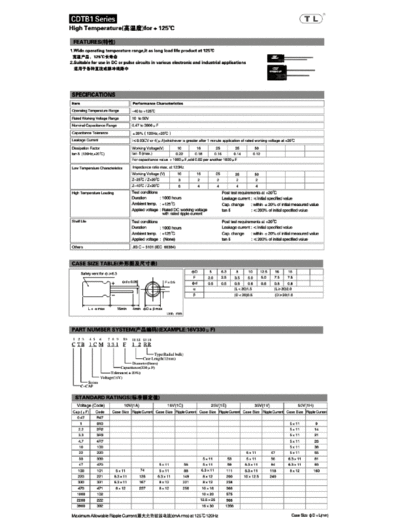 TL [Jiangxi Telexon] TL (2011)  [radial thru-hole] CDTB1 Series  . Electronic Components Datasheets Passive components capacitors TL [Jiangxi Telexon] TL (2011)  [radial thru-hole] CDTB1 Series.pdf