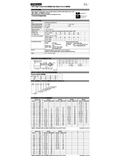 TL [Jiangxi Telexon] TL (2011)  [radial thru-hole] CDTB4 Series  . Electronic Components Datasheets Passive components capacitors TL [Jiangxi Telexon] TL (2011)  [radial thru-hole] CDTB4 Series.pdf