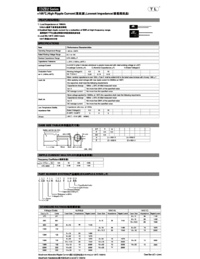 TL [Jiangxi Telexon] TL (2011)  [radial thru-hole] CDZD2 Series  . Electronic Components Datasheets Passive components capacitors TL [Jiangxi Telexon] TL (2011)  [radial thru-hole] CDZD2 Series.pdf