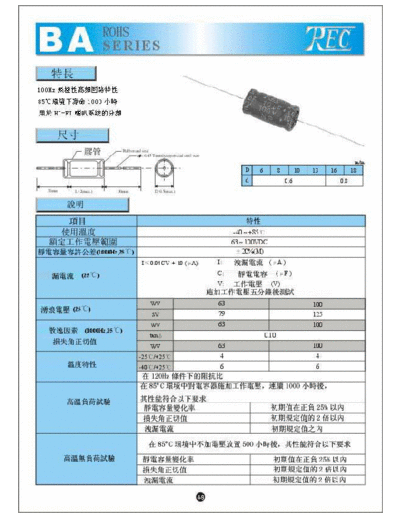 TREC TREC [radial] BA Series  . Electronic Components Datasheets Passive components capacitors TREC TREC [radial] BA Series.pdf