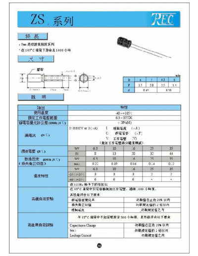 TREC TREC [radial] ZS Series  . Electronic Components Datasheets Passive components capacitors TREC TREC [radial] ZS Series.pdf