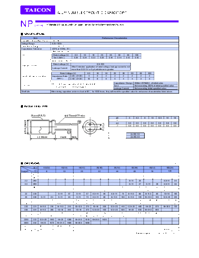 Taicon [bi-polar radial] NP Series  . Electronic Components Datasheets Passive components capacitors Taicon Taicon [bi-polar radial] NP Series.pdf