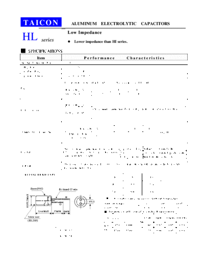 Taicon [radial thru-hole] HL Series  . Electronic Components Datasheets Passive components capacitors Taicon Taicon [radial thru-hole] HL Series.pdf