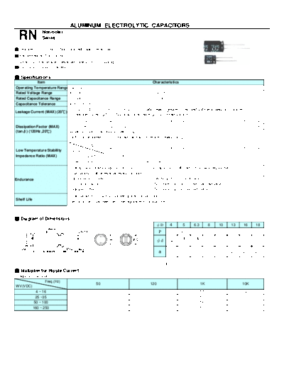 Teapo [non-polar radial] RN Series  . Electronic Components Datasheets Passive components capacitors Teapo Teapo [non-polar radial] RN Series.pdf