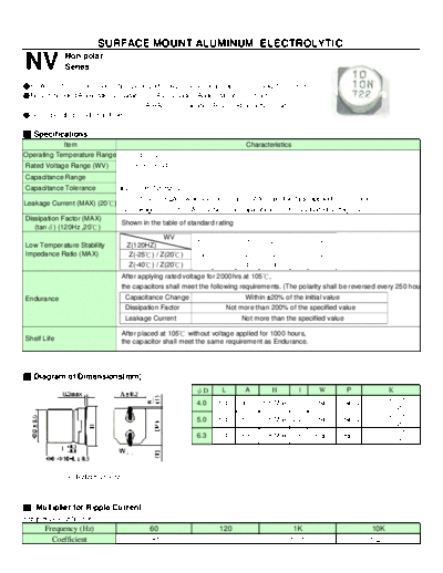 Teapo [non-polar smd] NV Series  . Electronic Components Datasheets Passive components capacitors Teapo Teapo [non-polar smd] NV Series.pdf