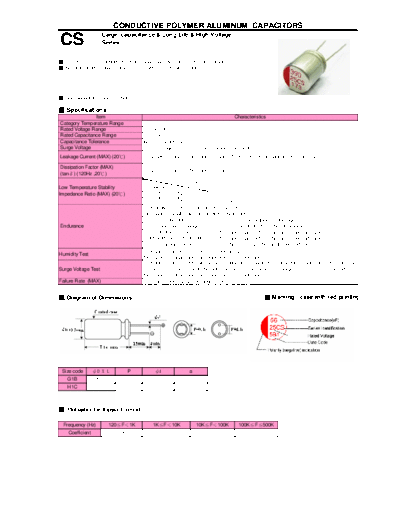 Teapo [polymer thru-hole] CS Series  . Electronic Components Datasheets Passive components capacitors Teapo Teapo [polymer thru-hole] CS Series.pdf