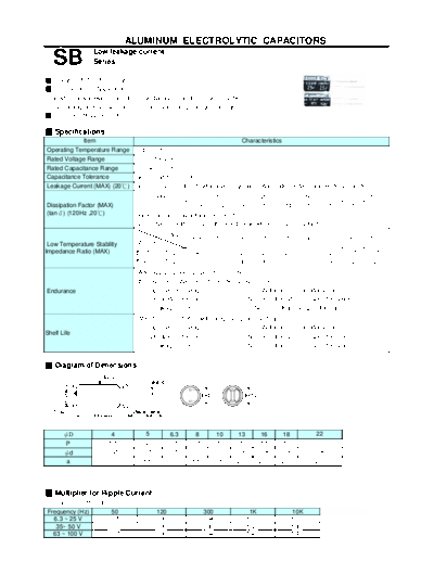 Teapo [radial thru-hole] SB Series  . Electronic Components Datasheets Passive components capacitors Teapo Teapo [radial thru-hole] SB Series.pdf