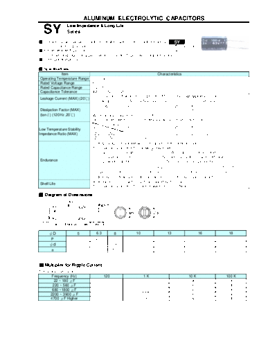 Teapo [radial thru-hole] SY Series  . Electronic Components Datasheets Passive components capacitors Teapo Teapo [radial thru-hole] SY Series.pdf