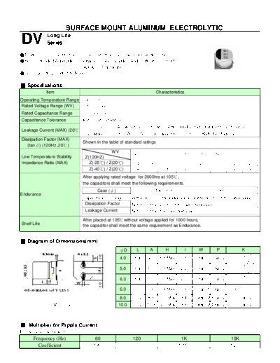 Teapo Teapo [smd] DV Series  . Electronic Components Datasheets Passive components capacitors Teapo Teapo [smd] DV Series.pdf