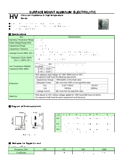 Teapo Teapo [smd] HV Series  . Electronic Components Datasheets Passive components capacitors Teapo Teapo [smd] HV Series.pdf