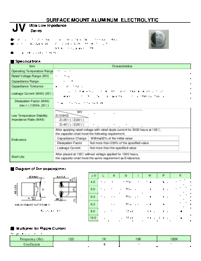 Teapo Teapo [smd] JV Series  . Electronic Components Datasheets Passive components capacitors Teapo Teapo [smd] JV Series.pdf