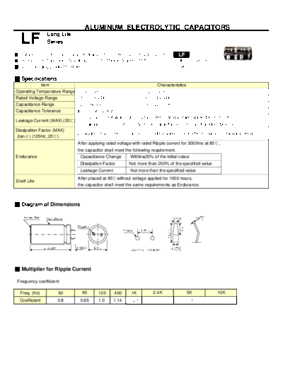 Teapo [snap-in] LF Series  . Electronic Components Datasheets Passive components capacitors Teapo Teapo [snap-in] LF Series.pdf