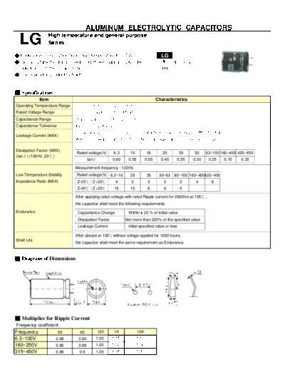 Teapo [snap-in] LG Series  . Electronic Components Datasheets Passive components capacitors Teapo Teapo [snap-in] LG Series.pdf