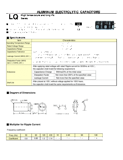 Teapo [snap-in] LQ Series  . Electronic Components Datasheets Passive components capacitors Teapo Teapo [snap-in] LQ Series.pdf