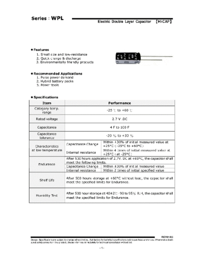 U-CAP [Yuan Feng] U-Cap [double-layer radial] WPL Series  . Electronic Components Datasheets Passive components capacitors U-CAP [Yuan Feng] U-Cap [double-layer radial] WPL Series.pdf