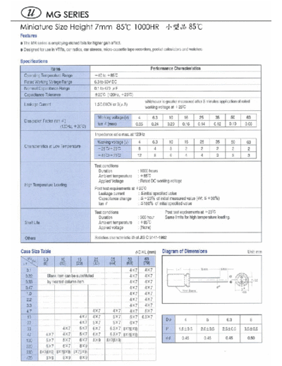 U-CAP [Yuan Feng] U-Cap [radial thru-hole] MG Series  . Electronic Components Datasheets Passive components capacitors U-CAP [Yuan Feng] U-Cap [radial thru-hole] MG Series.pdf