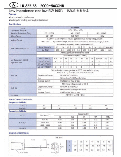 U-CAP [Yuan Feng] U-Cap [radial thru-hole] LR Series  . Electronic Components Datasheets Passive components capacitors U-CAP [Yuan Feng] U-Cap [radial thru-hole] LR Series.pdf