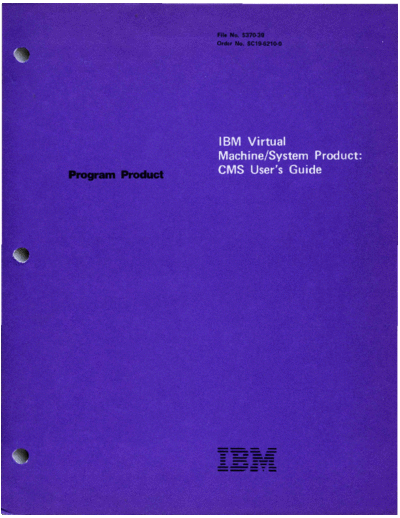 IBM SC19-6210-0 VM SP CMS Users Guide Sep80  IBM 370 VM_SP Release_1 SC19-6210-0_VM_SP_CMS_Users_Guide_Sep80.pdf
