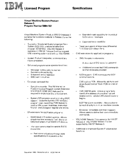 IBM GC20-1842-4 VM SP Release 3 Specifications Sep83  IBM 370 VM_SP Release_3.0_Jul83 GC20-1842-4_VM_SP_Release_3_Specifications_Sep83.pdf