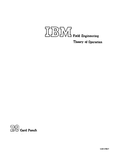 IBM S225-3358-4 29 FETOM Mar70  IBM punchedCard Keypunch 029 S225-3358-4_29_FETOM_Mar70.pdf