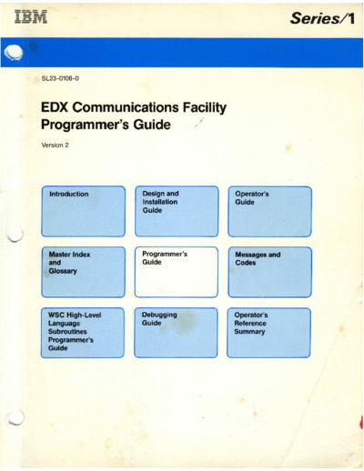 IBM SL23-0106-0 EDX Comm Facility Programmers Guide Sep84  IBM series1 edx communicationsFacility SL23-0106-0_EDX_Comm_Facility_Programmers_Guide_Sep84.pdf