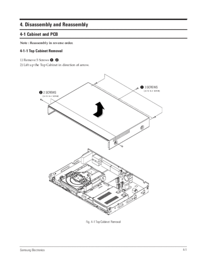 Samsung Disassembly & Reassembly  Samsung DVD DVD-HR733 DVD-HR733XEH Disassembly & Reassembly.pdf