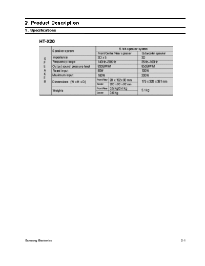 Samsung Product Specification  Samsung DVD HT-THX25 ht-thx25 Product Specification.pdf