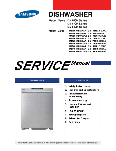 Samsung DMT800 XAA DD68-00009A  Samsung Dishwashers DMT400RHS Service Manuals DMT800_XAA_DD68-00009A.pdf