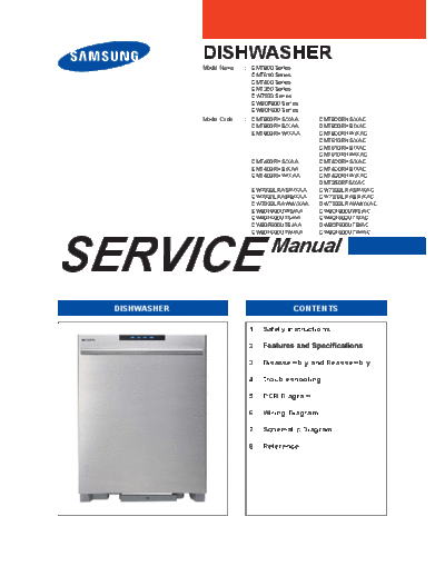 Samsung DMT800 610 5F400 350 7933 DW80F800 600 v05 20130515  Samsung Dishwashers DW7933LRABB_AA Service Manual DMT800_610_5F400_350_7933_DW80F800_600_v05_20130515.pdf