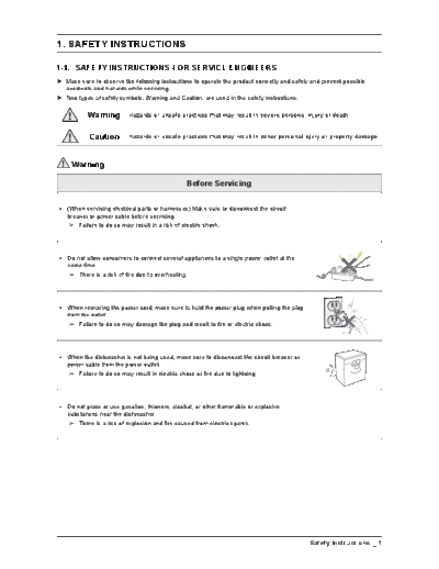 Samsung 2.SAFETY INSTRUCTIONS  Samsung Dishwashers DW80H9970US_AA Service Manual 2.SAFETY_INSTRUCTIONS.pdf