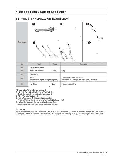 Samsung 4.DISASSEMBLY AND REASSEMBLY  Samsung Dishwashers DW80H9970US_AA Service Manual 4.DISASSEMBLY_AND_REASSEMBLY.pdf