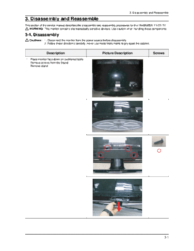 Samsung Disassembly & Reassembly  Samsung LCD TV N46A chassis Samsung ch N46A Disassembly & Reassembly.pdf