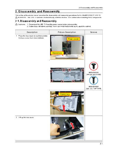 Samsung Disassembly & Reassembly  Samsung LCD TV N99A chassis SAMSUNG_UN46C9000ZFXZA_UN55C9000ZFXZA_Chassis_N99A Disassembly & Reassembly.pdf