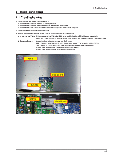 Samsung Troubleshooting  Samsung LCD TV N99A chassis SAMSUNG_UN46C9000ZFXZA_UN55C9000ZFXZA_Chassis_N99A Troubleshooting.pdf