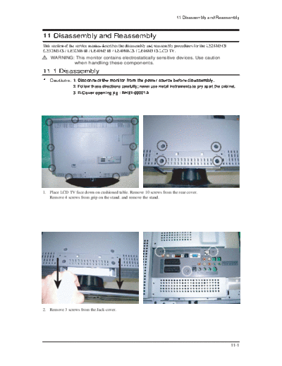 Samsung Disassembly & Reassembly  Samsung LCD TV LE26M51B, LE32M51B, LE32M61B, LE40M51B, LE40M61B, LE66M51B LE40M61BX Disassembly & Reassembly.pdf