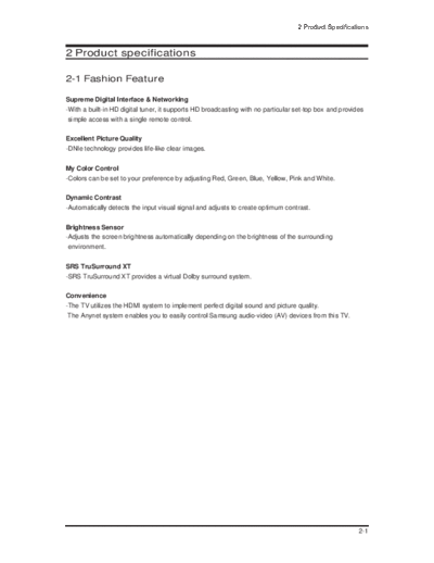 Samsung Product Specification  Samsung LCD TV LE26M51B, LE32M51B, LE32M61B, LE40M51B, LE40M61B, LE66M51B LE40M61BX Product Specification.pdf