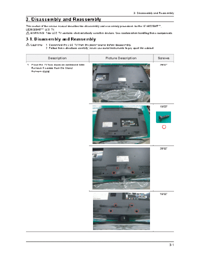 Samsung Disassembly & Reassembly  Samsung LCD TV LE32B450C4W XXC Samsung_LE19B450C4W-XXC-N65B Disassembly & Reassembly.pdf