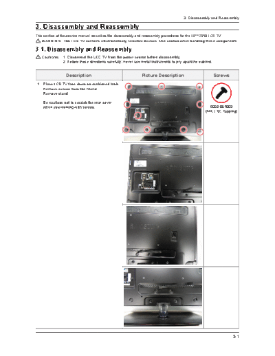 Samsung Disassembly & Reassembly  Samsung LCD TV LE32C650L1W  LE32C650L1WXXH LE32C650L1W LE32C650L1WXXH Disassembly & Reassembly.pdf