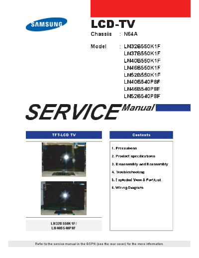 Samsung Cover  Samsung LCD TV LN32-37-40-46-52B550K1F 540P8F CH N64A LN32-37-40-46-52B550K1F_540p8f_ch_n64a Cover.pdf