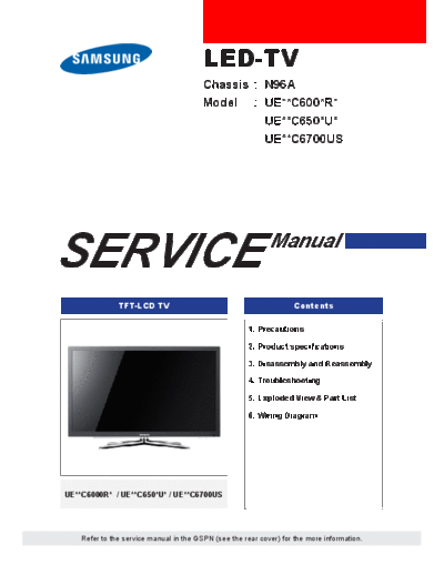 Samsung Cover  Samsung LED TV N96A chassis UE32C6500UW UE32C6500UWXXC Cover.pdf